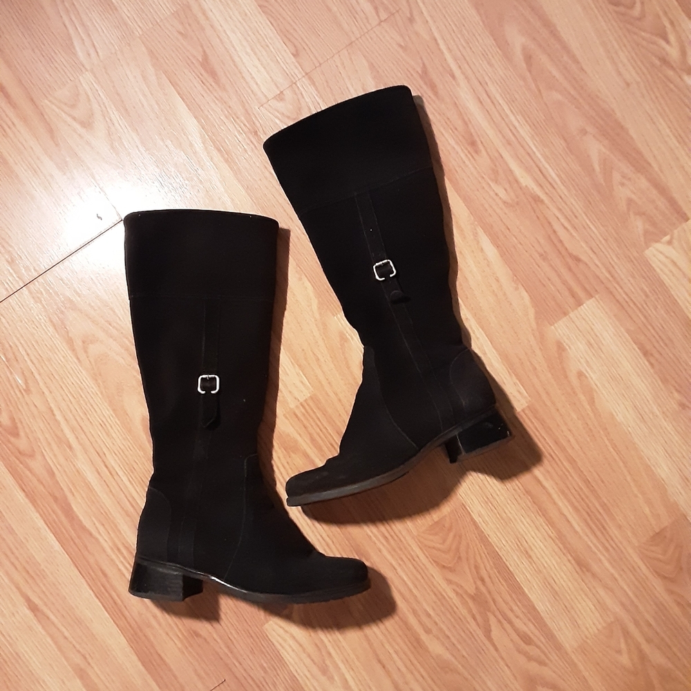 La Canadiene knee boot black suede sexy Hott fun very nice & classy